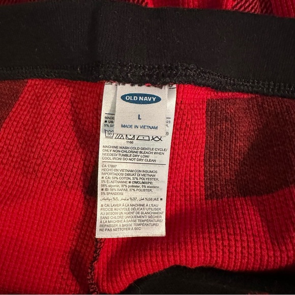 OLD NAVY L Red Black Buffalo Plaid Waffle Pajama Pants R $29 - Picture 9 of 9